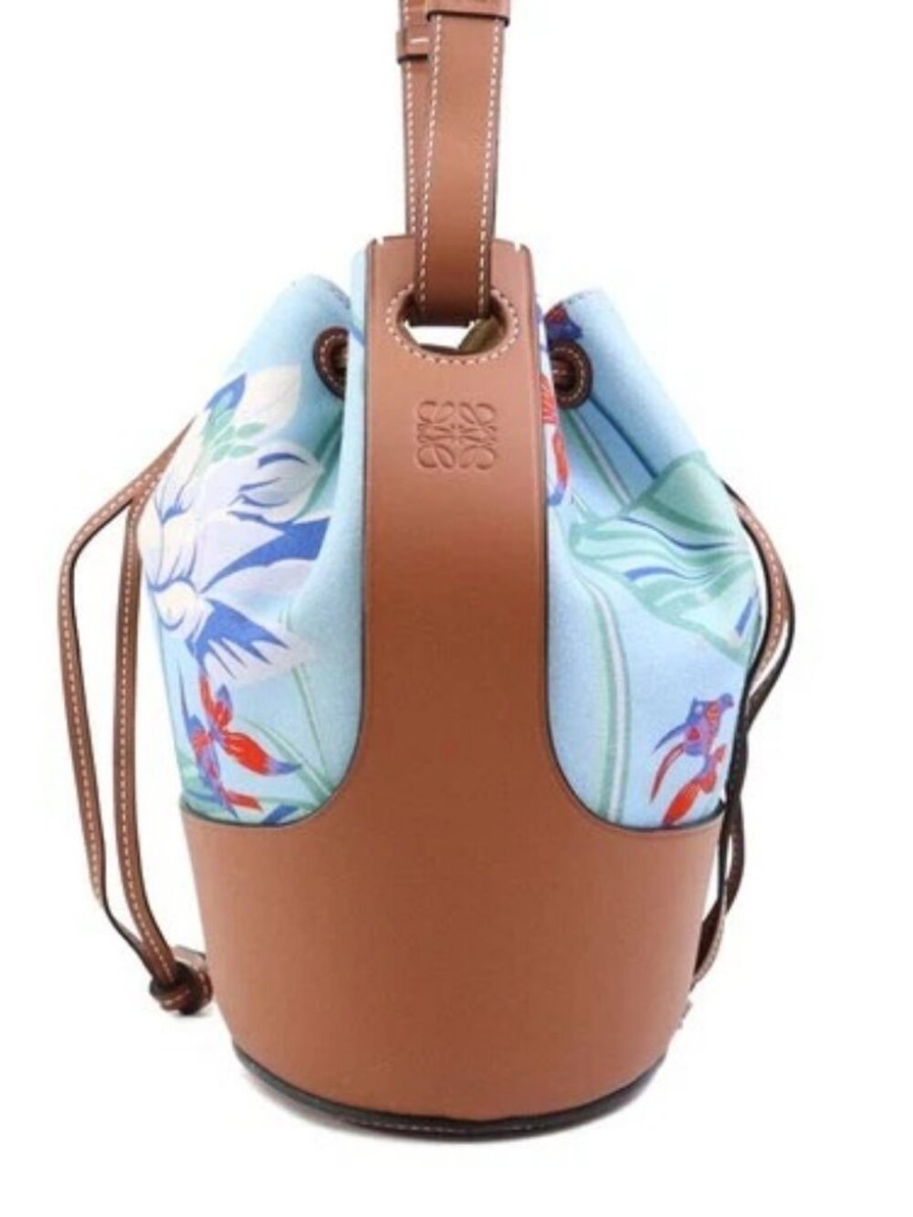 Auth LOEWE Paula's Ibiza Shoulder Bag Blue/Brown Canvas/Leather - e61132a - Picture 2 of 16